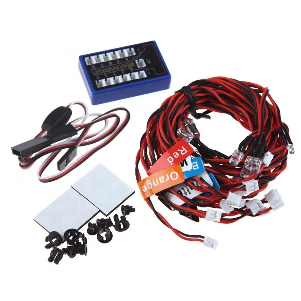 No Solder 12 LED Flashing Light Realistic Highlight Kit for 1 10 RC Car Truck