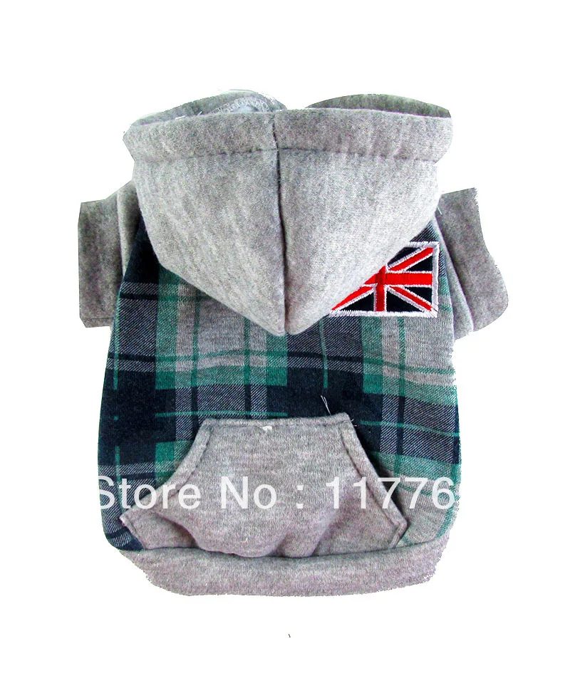 Gray Blue Hoodied Design dogs Sweater coat Free Shipping Dogs Clothes