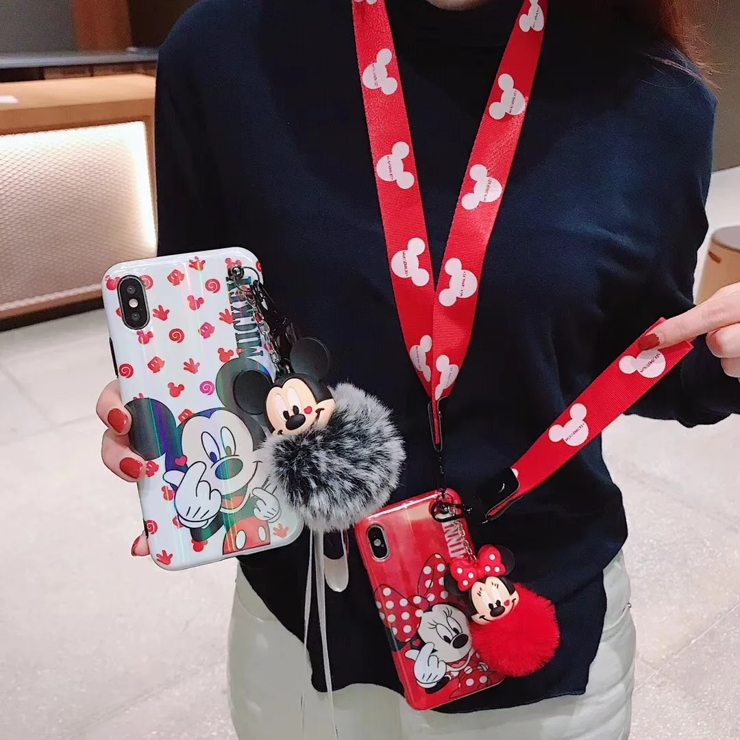 Милые аниме Мультяшные Disneys Микки Минни пара чехол для iphone 8 7 6 6s Plus X XR Xs Max с