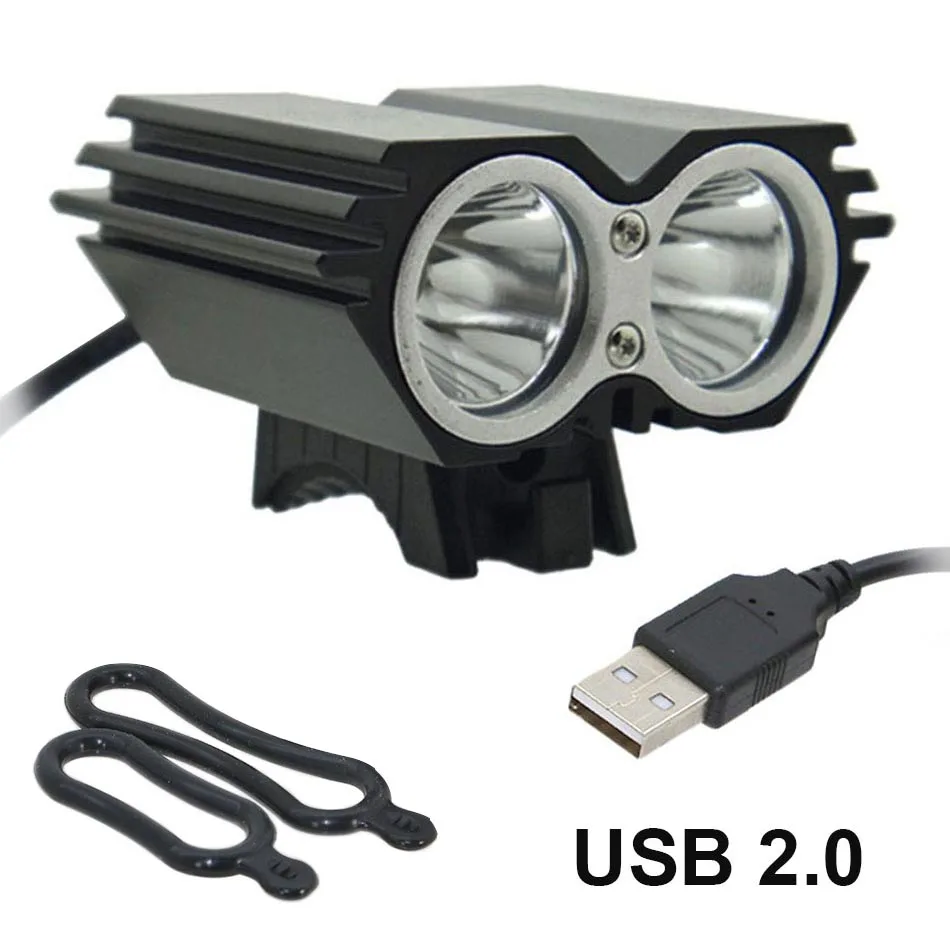 Clearance USB Bike Light Solarstorm Cycling lamp 2 X T6 LED 5000 Lumen Bicycle Light headLamp + O ring (without battery charger) 0