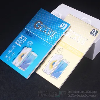 

50pcs Paper Packaging Package Retail Box with insert handle For iphone 5 6s samsung Mobile phone tempered glass screen protecto