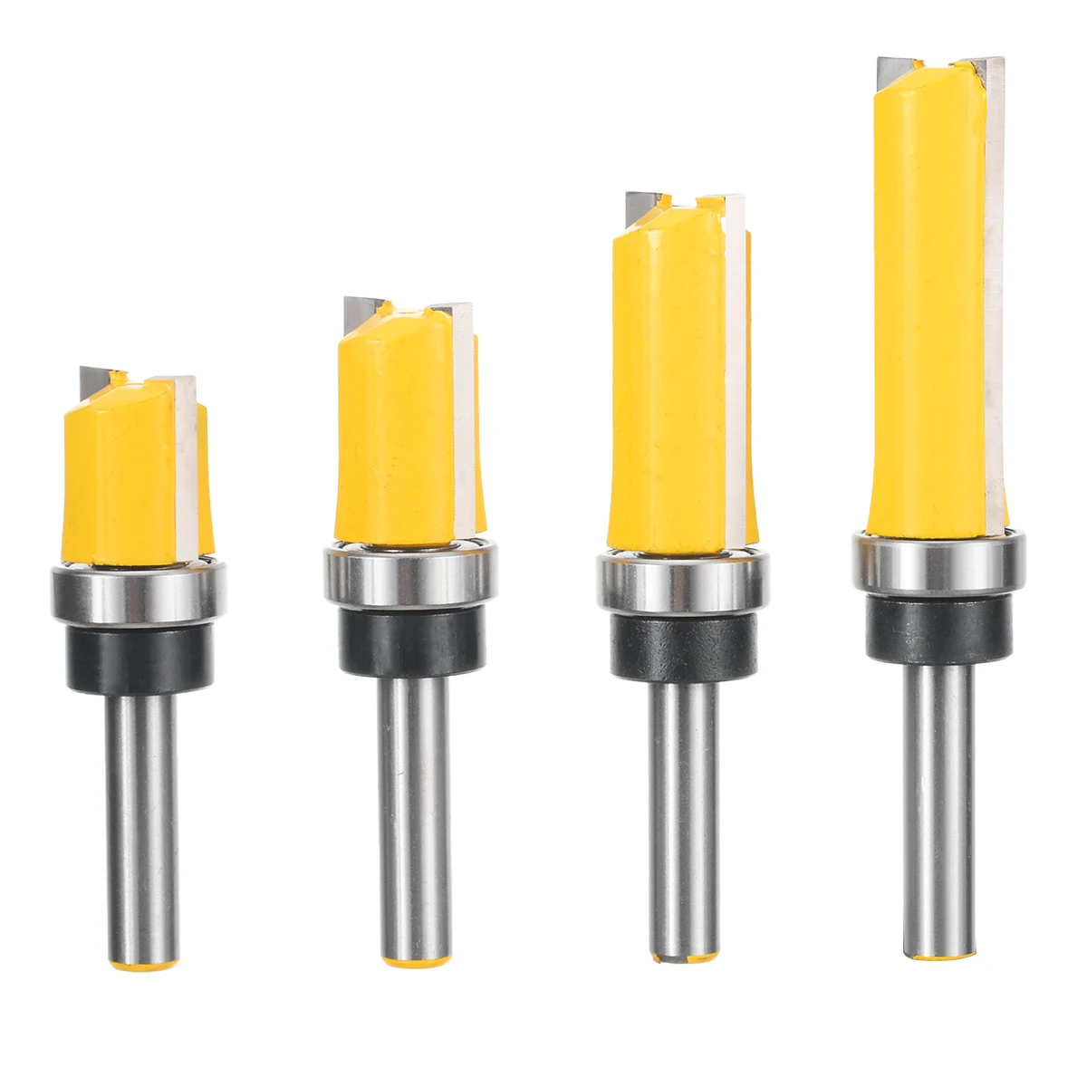 

4 Size/Set 8mm Shank Flush Trim Router Bits Set 3/4'' End Mill Milling Cutter Carbide Tipped Router Bit Woodworking Tool