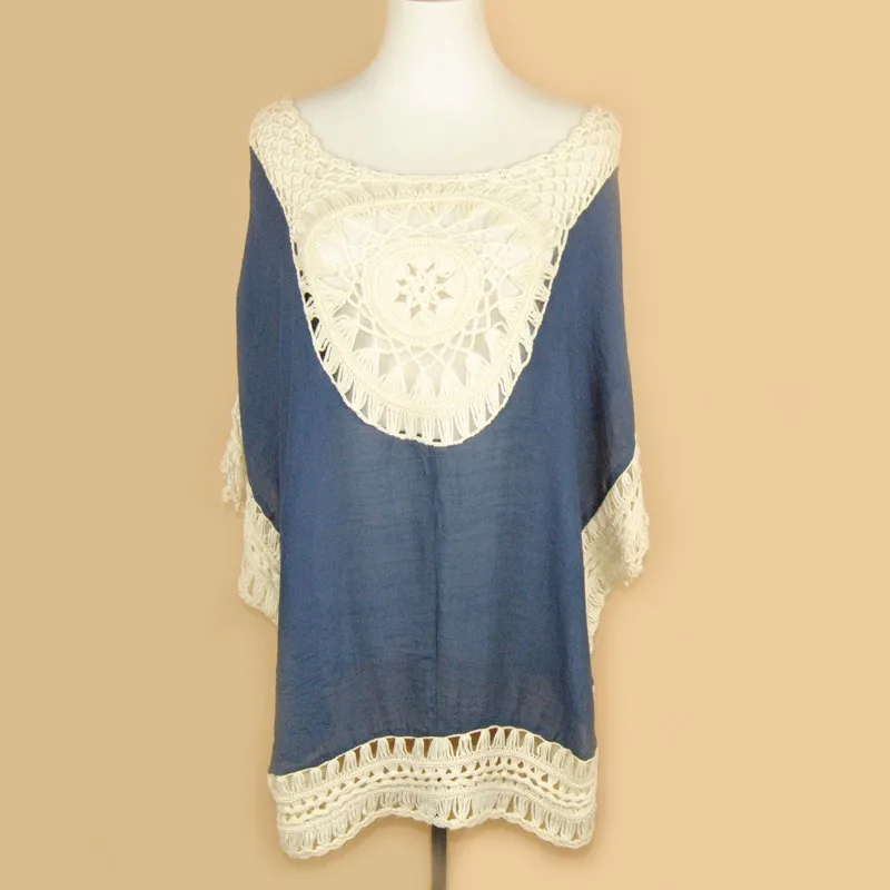 Lace Crochet Knitted Boho Shirt
