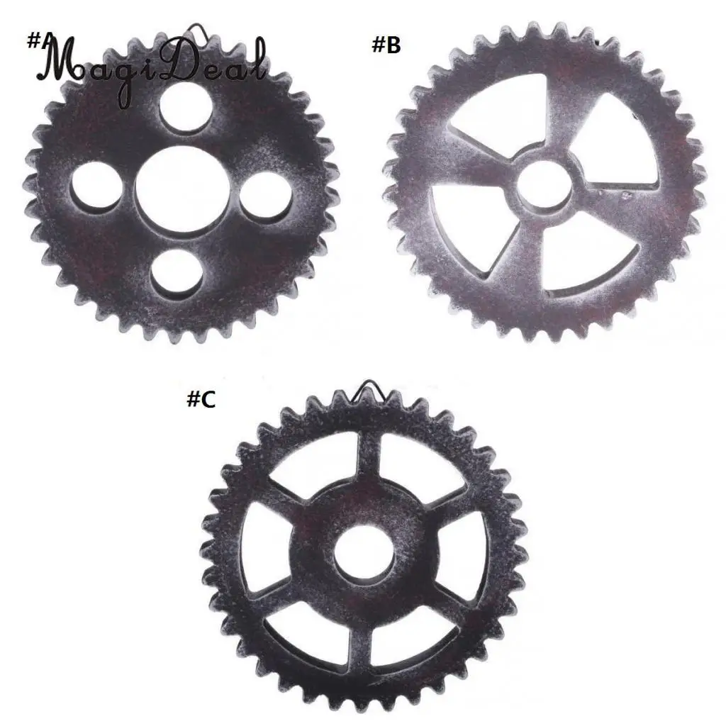 MagiDeal 12cm Vintage Wood Steampunk Gear Home Bar Cafe Craft Art Vintage  Style Wall Decorations #A