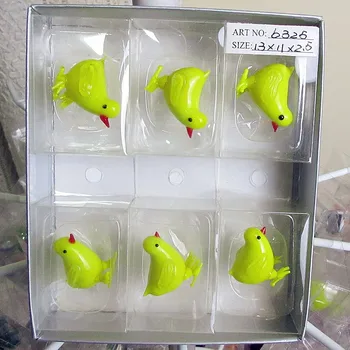 

Cute Yellow small chicken Figurines Miniatures Glass Cartoon Animal Easter decoration statue Ornaments Kids Gifts Home Decor