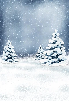 

Snow sky Christmas Photography Background snow tree backdrop studio photo props XT-4496