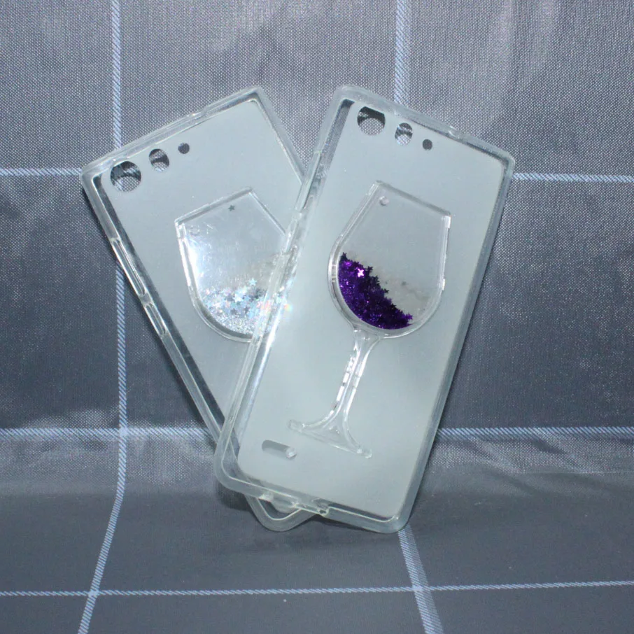 

Red Wine Cup Dynamic Liquid Bling Glitter Quicksand Moving Star Cover For ZTE Blade A 515 A 511 5.0''3D Cup Phone Case Capa
