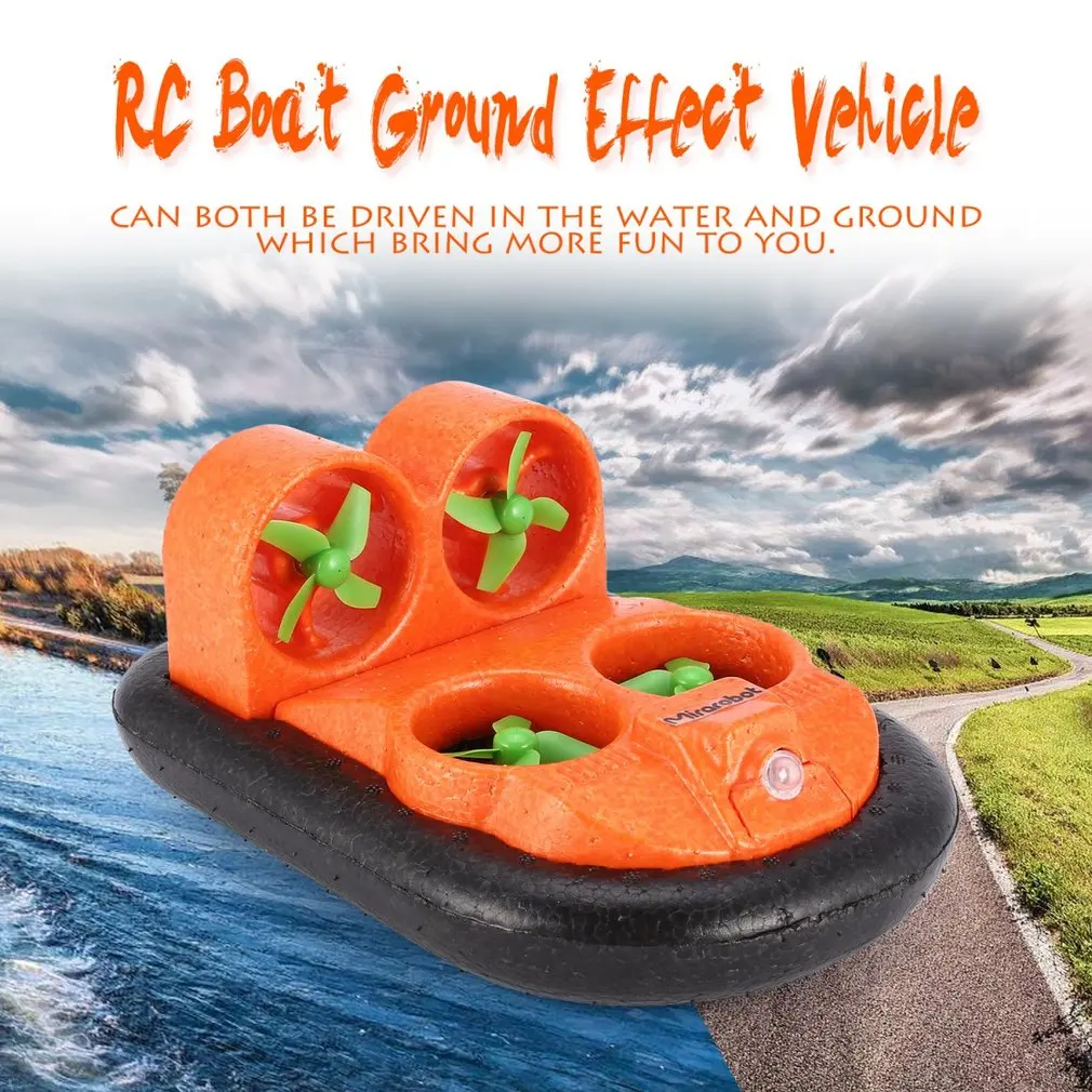 

Mirarobot GV160 2.4G 7CH RC Boat Car Ground Effect Vehicle Speedboat Ship Model with 30km/h High Speed LED Version Gifts
