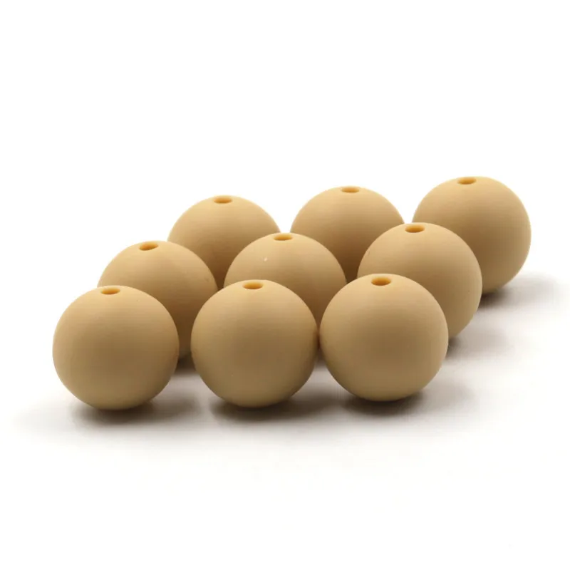 

JOJOCHEW 100pcs New Color Navajo White Teething Beads Round BPA Free Baby Chewable Beads Teething Necklace Making