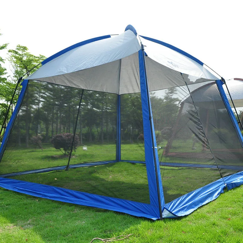 Новое поступление ультратонкая палатка для 5-8 человек 330*330*245 см с москитной сеткой, дышащая палатка для кемпинга, большая беседка, Солнцезащитная палатка - Цвет: Blue