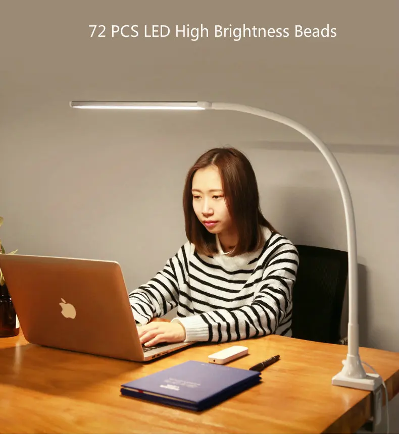  Remote Control Business LED Office Desk Lamp Clamp 5 Color Temperature 5 Brightenss Eye Care Long A - 32866599664