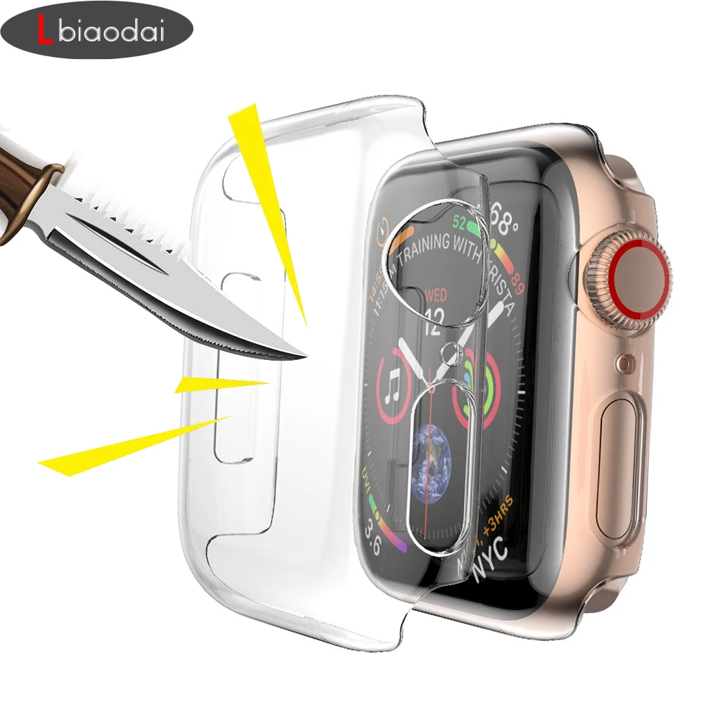 Case for Apple Watch band apple watch 4 3 iwatch band 42mm 38mm 44mm 40mm Transparent Screen Protector cover Waterproof bumper