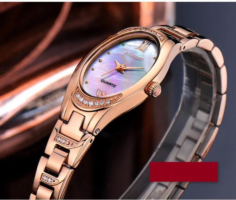 Aço Cheio de Cristais de Luxo Strass Assistir À Prova D' Água