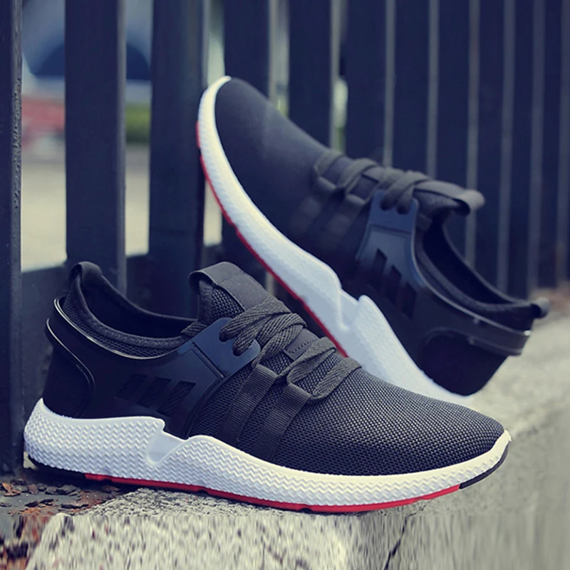 

NIDENGBAO Men's Winter sneakers Mesh Breathable Sport Shoes With Wear-resistant Sole For Male Black