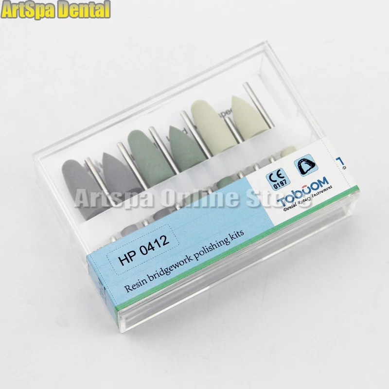 Dental Resin Polishing Kit Silicon Polishers for Low Speed Bur HP0412