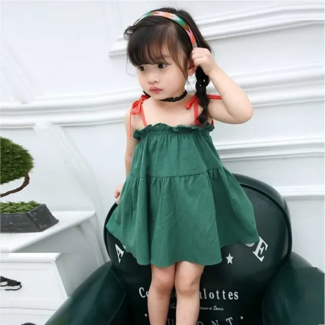 2018 New Knee Sleeveless Bow Cute Baby Girl Dress Slip Dresses