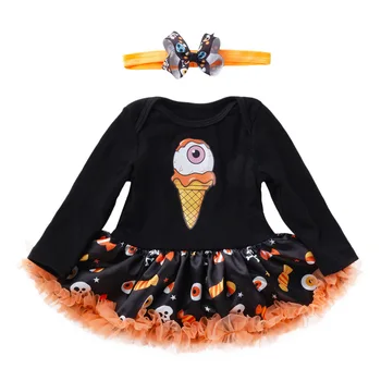 

long sleeve dress baby girl newborn baby dresses for girls tulle dress baby tutu dress +headband 2pcs/set halloween costumes