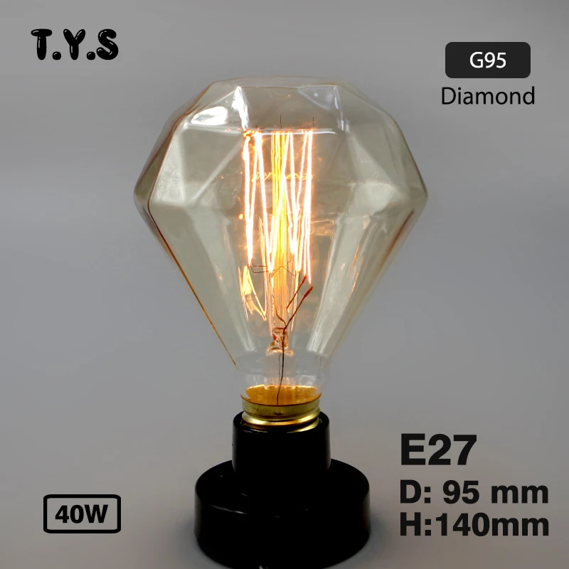 Lâmpadas Incandescentes e27 220 v lâmpada 40 Led Filament Bulb Base Material : Brass Edison Filament Light Bulbs