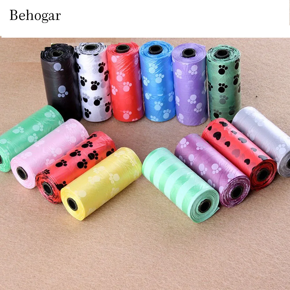 Behogar 10PCS/Set Colorful Baby Diapers Nappy Abandoned Pets Poop Bags