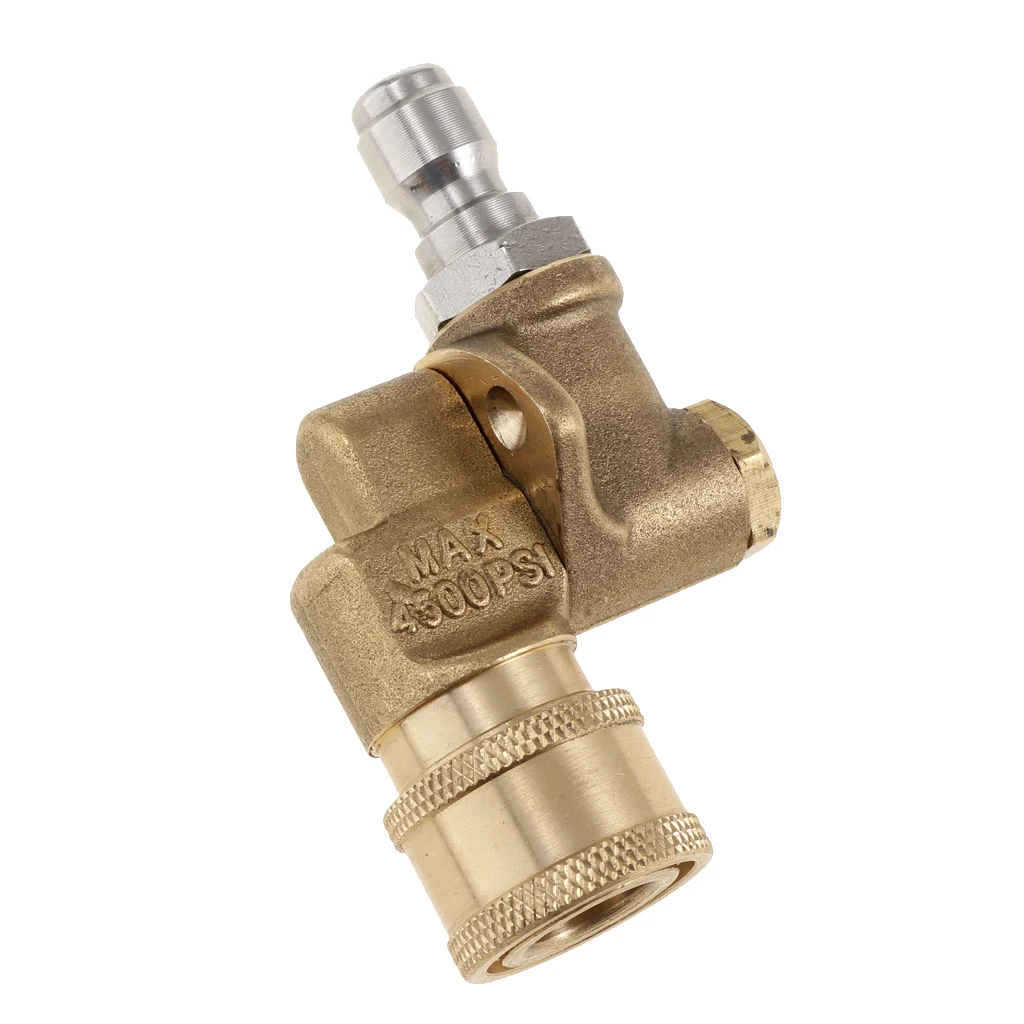 Pressure Washer Spray Nozzle Tips Quick Connecting Pivoting Coupler 2.5 GMP 4500PSI 1/4'' Plug 90 Degree