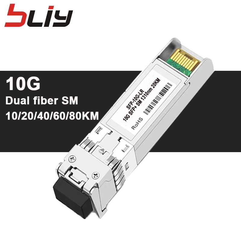 

Bliy 10G SFP Module 10/20/40/60/80KM Transceiver Communication Equipment gbic Copper RJ45 compatible with fiber optic switch