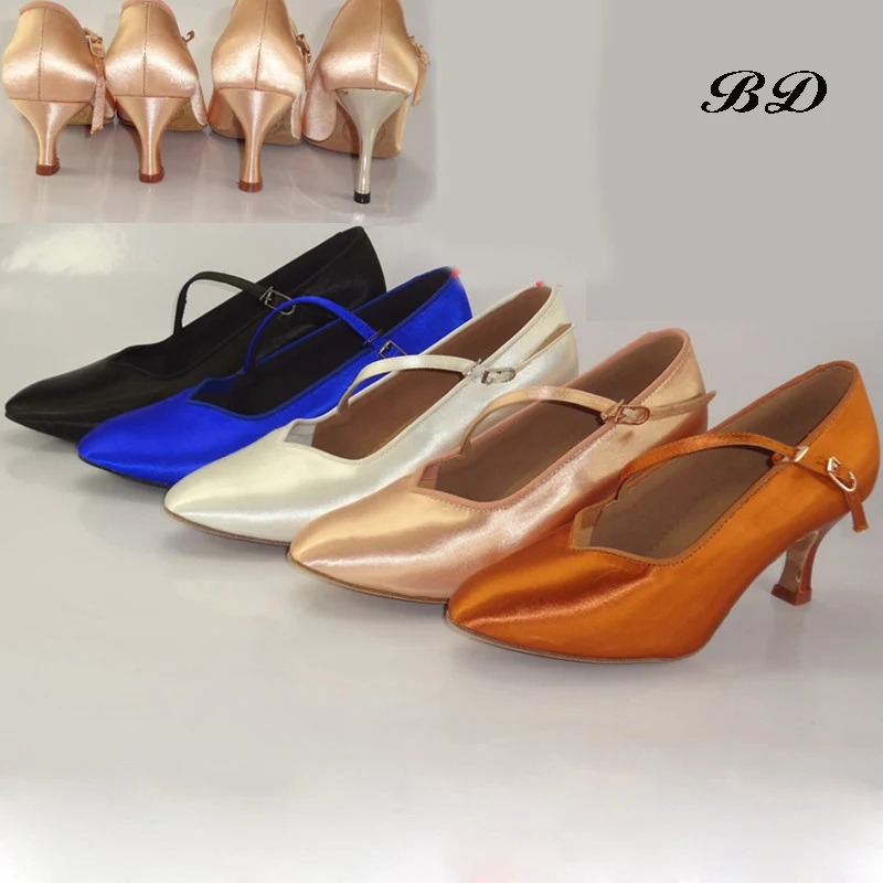 Girl Sneakers Dance Shoes Ballroom Women Latin Shoes Modern Jazz Imported Satin Wear-Resistant Sole BD 138 Comfortable Shine dance shoes