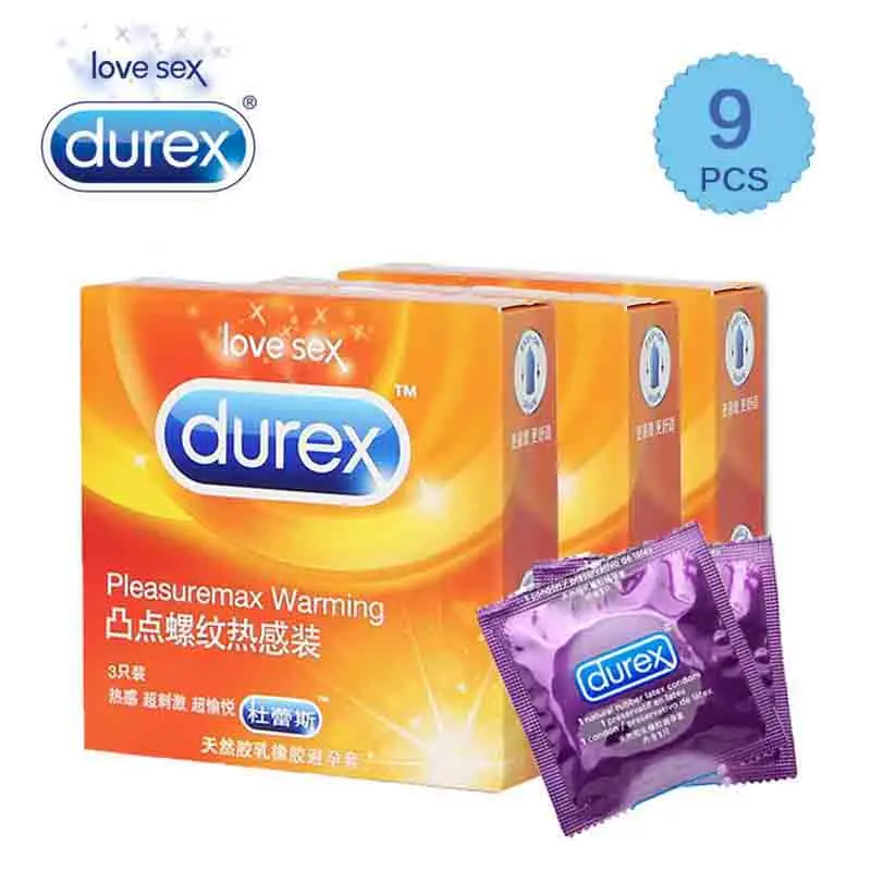 

3/6/9Pcs Durex Sexy Latex Dots Pleasuremax Warming Natural Latex Penis Condoms for Men Sex Erotic Male Contraception Condom