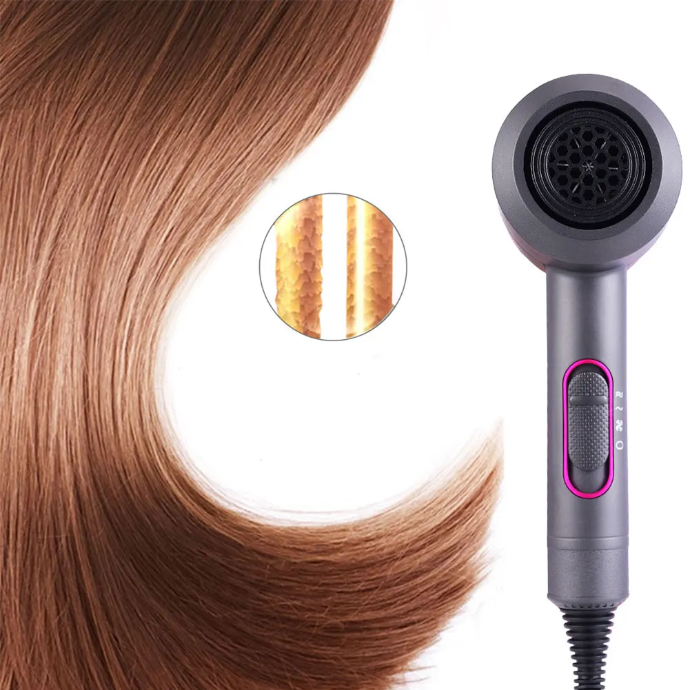 

High Power Mute Household Appliances Two Air Outlets Blue Powerful Quick Dry Hair Hot and Cold Wind Three-Speed Adjustment