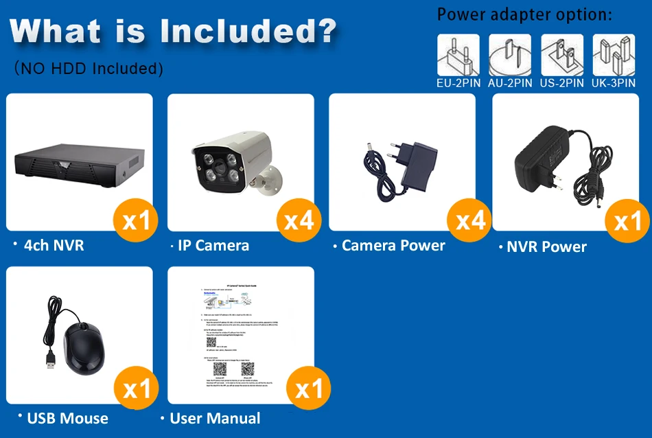 4ch security kit K4N14W54I2T-43 7-1