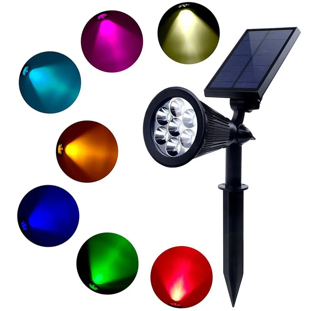 Beste 3 stks Zonne energie LED Pathway Lichten, 7 LED Gazon SpotLight Kleur Veranderende Landschap verlichting voor Path Loopbrug Oprit Tuin