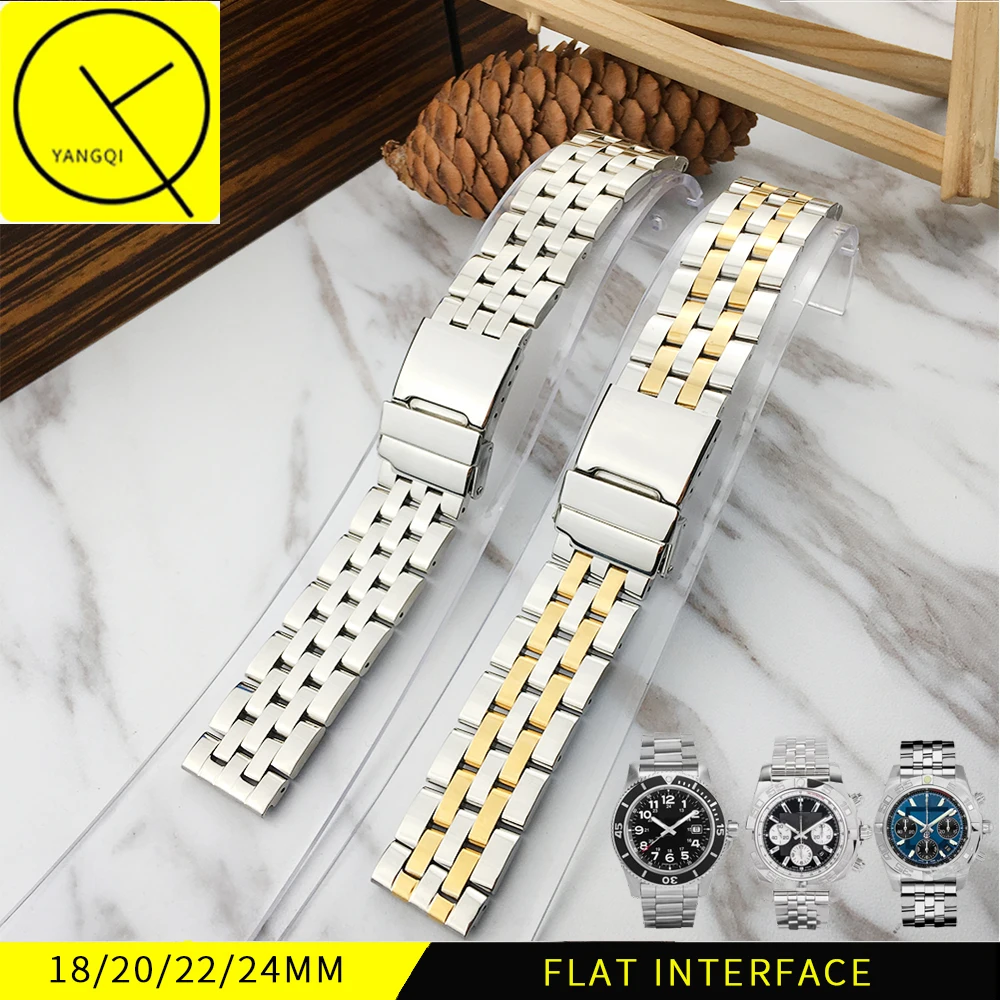 

Stainless Steel Watchband for Man Watch Band for Breitling Strap Watchstrap Bracelet Wrist Watch 20mm 22mm 24mm Replacement Man