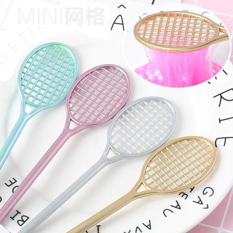

JIMITU 19cm mini PVC Badminton racket for kids DIY fluffy slime form crystal soil kit clear slime Floam putty cream keyboard