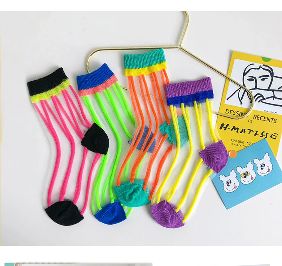 Детские носки с кристаллами Детские Короткие хлопковые милые летние носки для девочек и мальчиков, дышащие тонкие прозрачные носки для малышей
