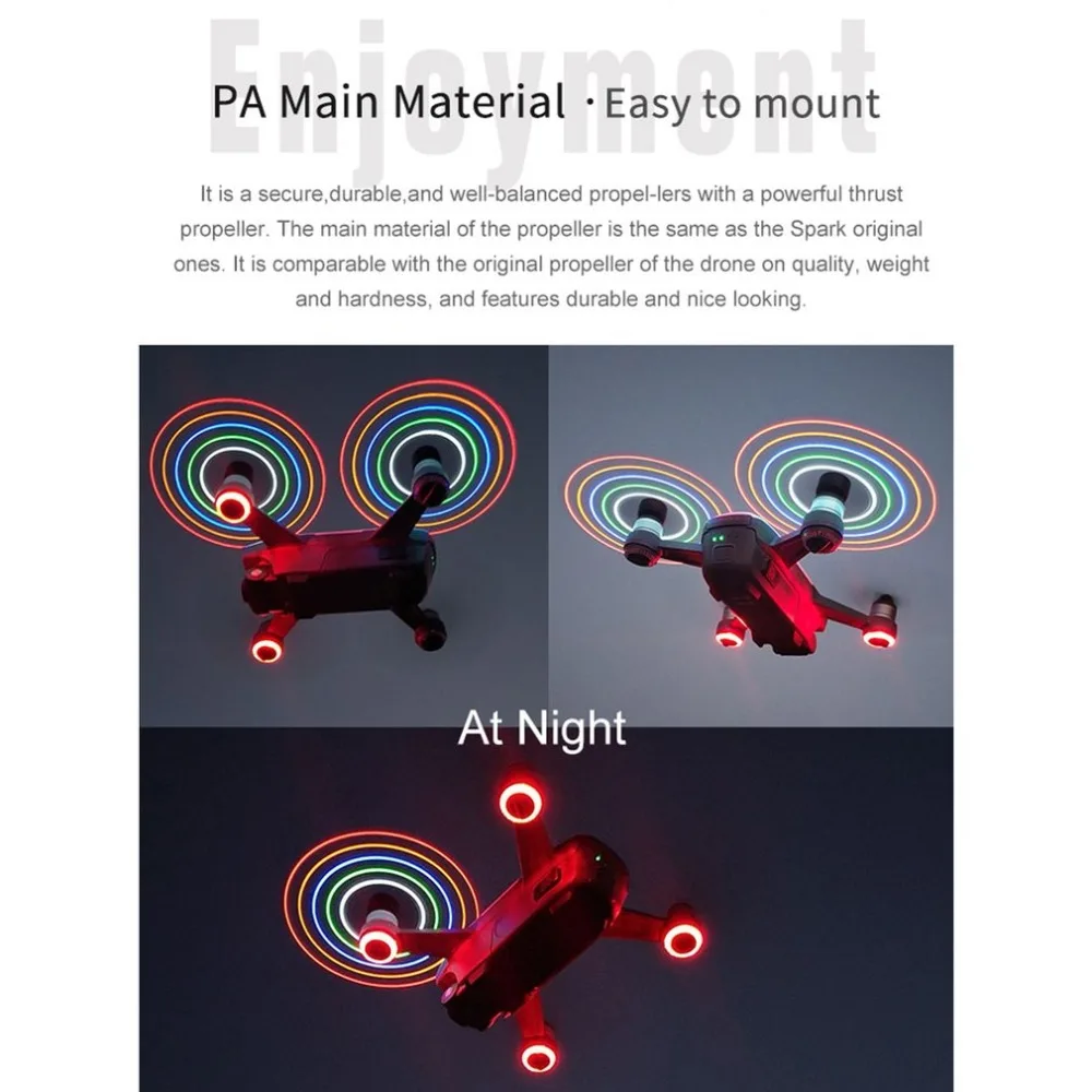 4730 светодиодный быстроразъемный Пропеллер CW CCW, лезвия, реквизит, запасные части для DJI Spark, Радиоуправляемый Дрон, Квадрокоптер, летательный аппарат, БПЛА