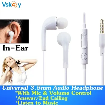 

100pcs Earphones Headphone With Mic & Volume Control For Samsung Galaxy S8 S6 S7 Edge A3 A5 J5 J7 S5 Sony HTC LG Headset