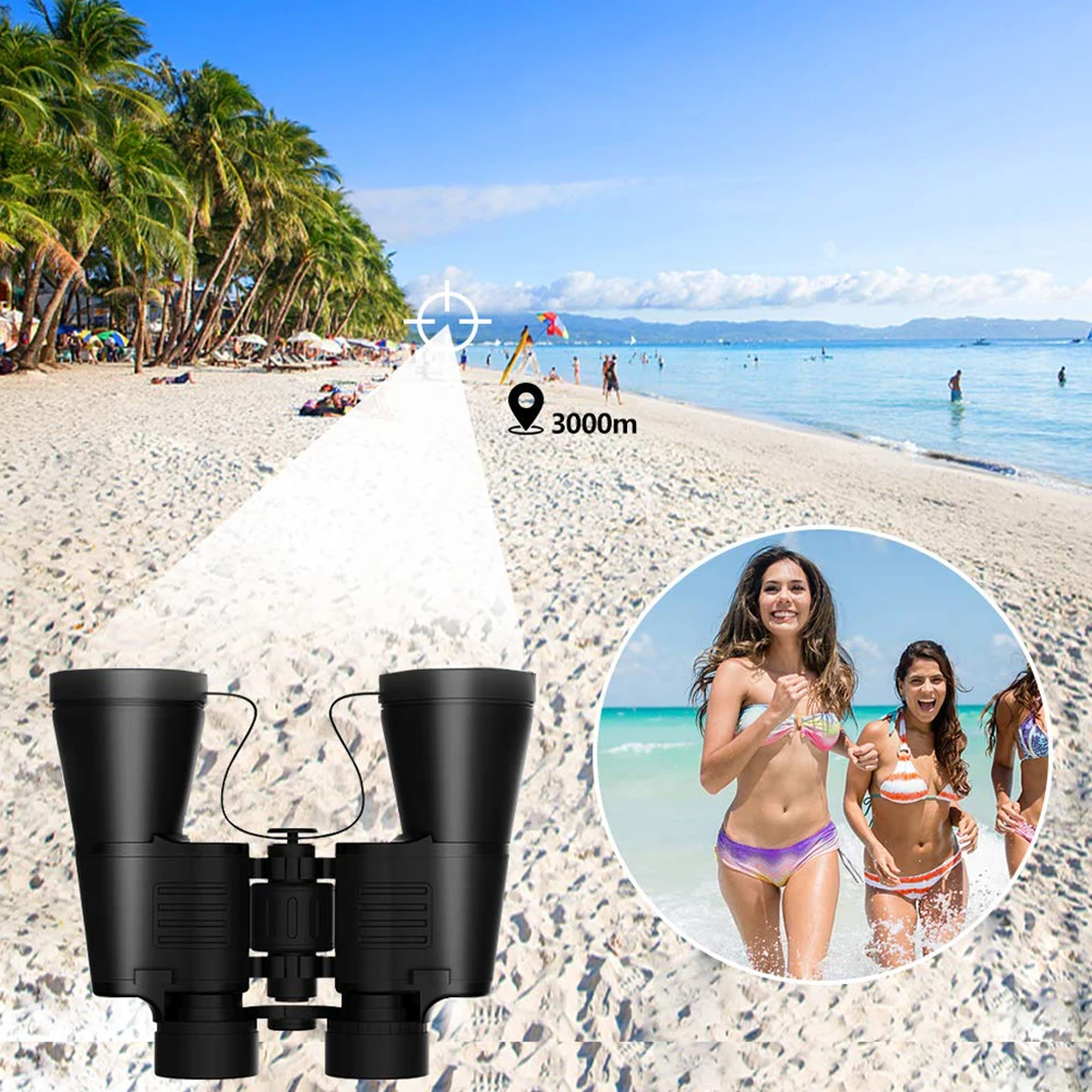 

Outdoor Magnifying Travel Binoculars 12x50 Handheld Camping Bird Watching Optical Durable Telescope Compact Night Vision