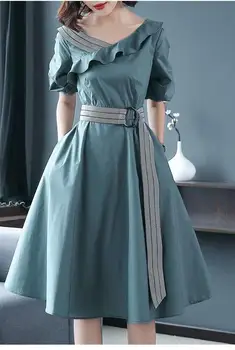 

The new summer 2020 V is gotten A word posed temperament waist dress