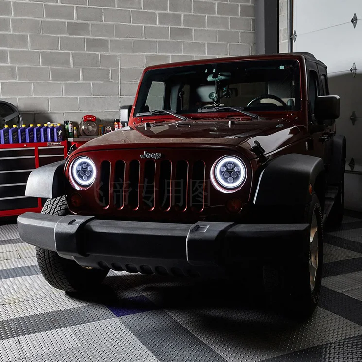 Ни стоимость доставки H4 порт 80 Вт светодиодные фары для jeep wrangler, H13 разъем 7 дюймовый круглый drivinglamp для бездорожья, грузовика, 4x4