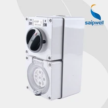 Горячая SP-56CV520 водонепроницаемый переключатель и розетка 5 P 20A наружные электрические розетки с прозрачной крышкой