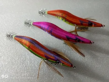 

MR OCTOPUS 80pcs 3.5# squid jigs,squid hook ,fishing lure, 13.5cm.20g,glow in dark WOOD SHRIMP hard lure ,jig fish ,