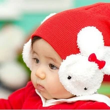 Осенне-зимние вязаные крючком теплые хлопковые детские шапочки, шапки для девочек и мальчиков, шапка для детей, Милый заяц, кролик, реквизит для фотосессии