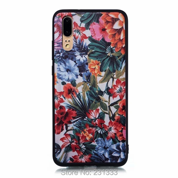 Мягкий ТПУ чехол с мультяшным цветком c ku для Huawei P20 PRO P8 LITE 2017 P Smart Butterfly Bird Relief Oil GEL
