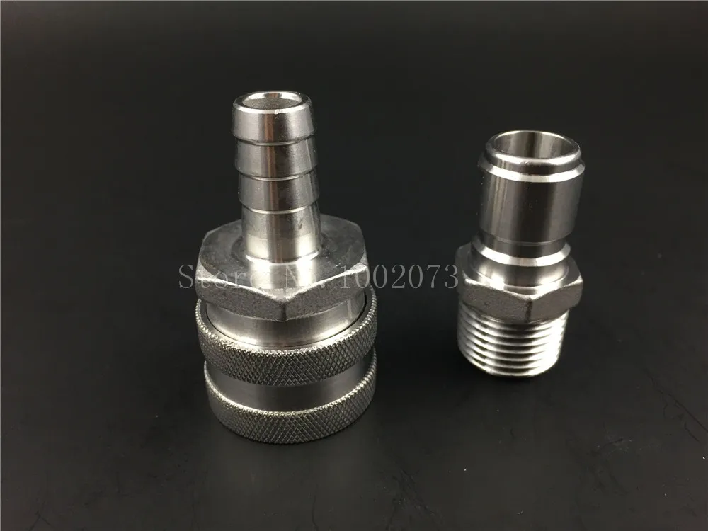 Stainless Steel Beer brewing Weldless Kettle Ball Valve Kit, 12NPT with Quick Disconnect Set and bulkhead assembly (4)