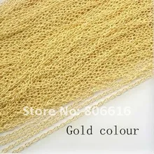 Промо-Акция! 100 м 3 мм/шир. позолоченные цепочки цепь с металлическими звеньями ювелирные изделия крепления для ожерелья цепи