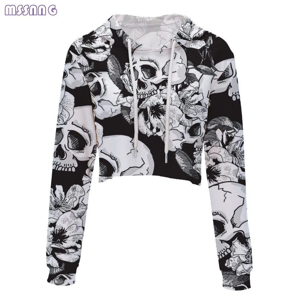 MSSNNG Skull Printing High Quality Sports Sweater 2018 Summer Gym Yoga Suit Fast Drying Fitness Running Hoodit for Women | Спорт и