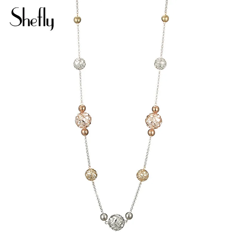 

Shefly 2018 Circle Pendants Necklace Rose Gold Colour Romantic Bohemia Style Elegant Necklace Jewelry For Women & Bijoux Collier