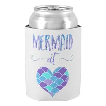 Пара Симпатичные Русалка сердцем может охладитель свадебной может охладитель напитков пользовательские Юбилей и декора партии пиво владельцев
