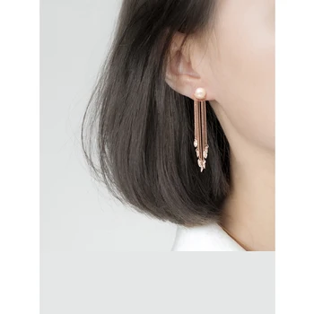 

Fashion Design pearl Earrings for Women silver gold Water Drop Earrings Simple Metal Ear Jewelry Tassels earings fashion jewelry