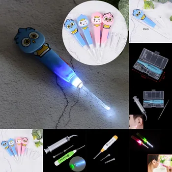 

4 Styles LED Earpick Light Ear Wax Remover Irrigator Syringe Tonsil Stone Remover Clean Sets Ear Care Tools For Women Men Kids