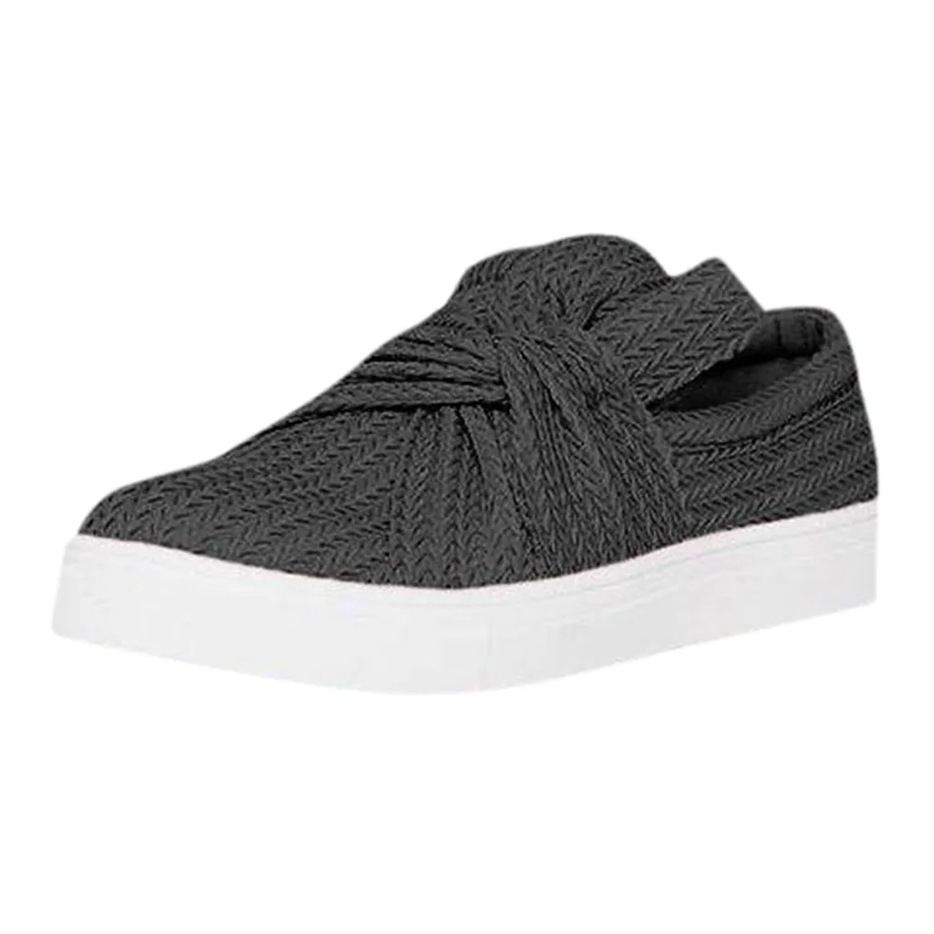 Летние женские повседневные Лоферы sommerschuhe damen однотонные лоферы с бантом в